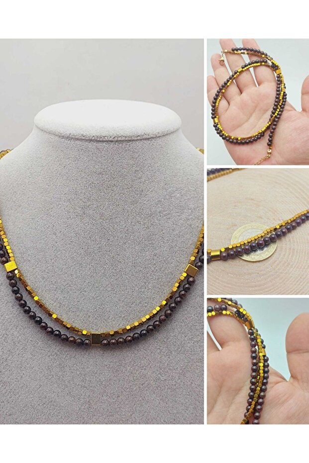 Lucid Dream Series - 4mm Garnet Stone Necklace (Lal) (22445)