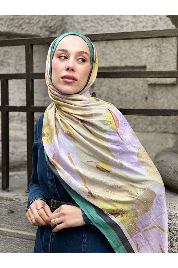 Gelincik Desen Bambu Şal - 2