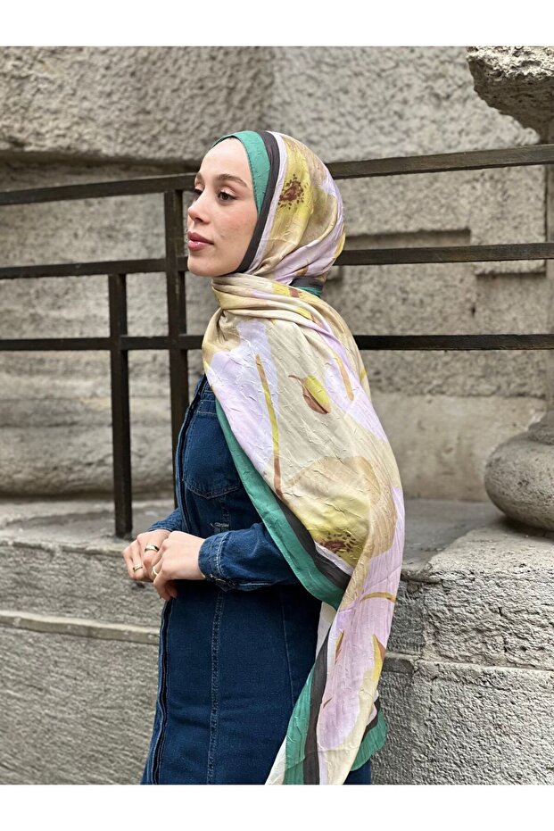 Gelincik Desen Bambu Şal - 3