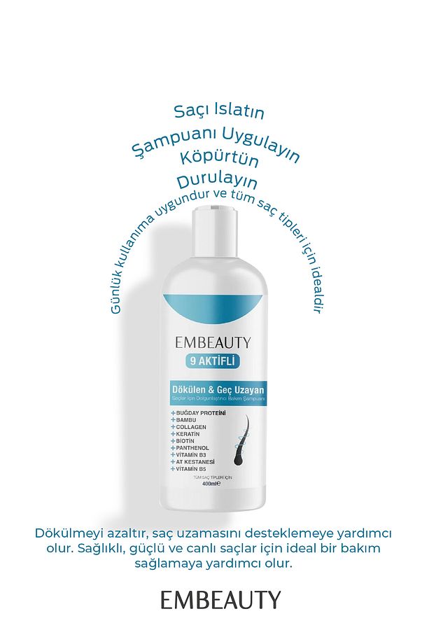 Kolajen Ve Keratin Saç Dökülmesine Karşı Hızlı Sac Uzatan Dolgunlaştırıcı Onarıcı Besleyici Şampuan - 7