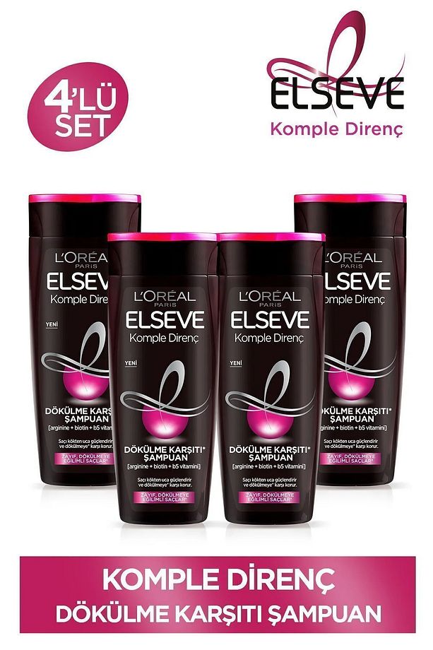 L'oreal Paris Komple Direnç Karşıtı 390ml Şampuan - 4 Adet / 057411 - 1