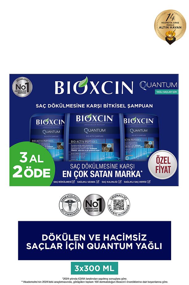 Quantum Şampuan 3 Al 2 Öde Yağlı Saçlar Için- - 1