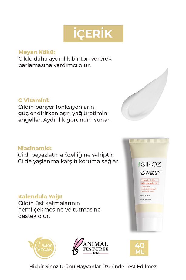Leke Kremi (VİTAMİN C 3% NİACİNAMİDE 2%) 40 ml - 3
