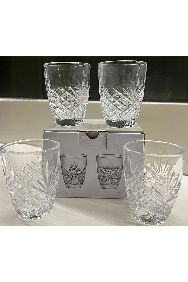STD Aron 4'lü Mini Kahve Yanı Bardağı Seti 70 ml Klasik - 3