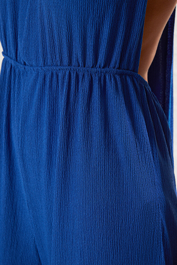 Saks Dokuma Yırtmaçlı Maxi Plaj Tulum TBESS23TU00010 - 4