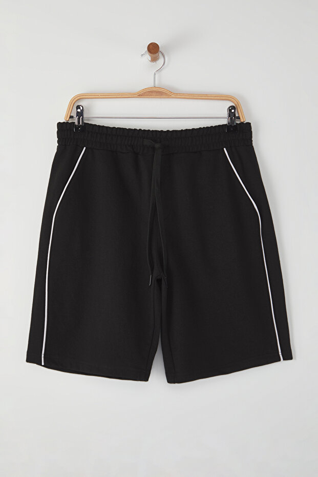 Siyah Regular/Normal Kesim Biyeli Şort & Bermuda TMNSS25SR00024 - 9