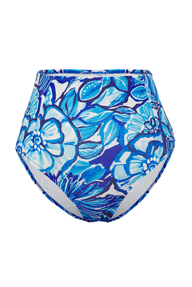 Çiçek Desenli Hipster Süper Yüksek Bel Bikini Altı TBESS21BA0070 - 5