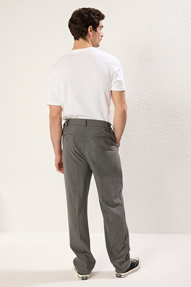 Gri Wideleg Baggy Rahat Kalıp More Sustinable Dokuma Kumaş Pantolon TMNSS25PL00009 - 8