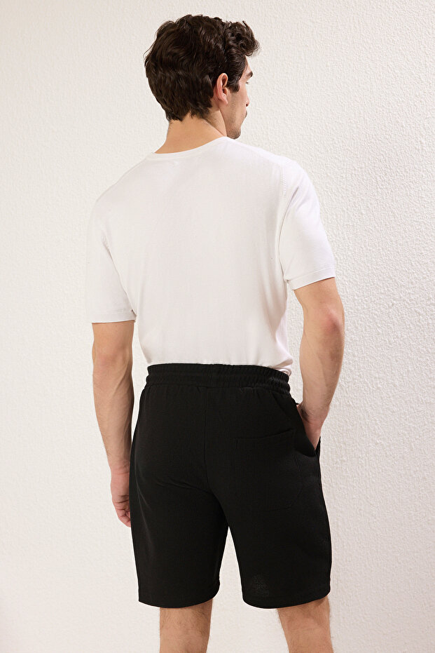 Siyah-Lacivert 2'li Regular/Normal Kesim Dokulu Paketli Şort&Bermuda TMNSS23SR00076 - 4
