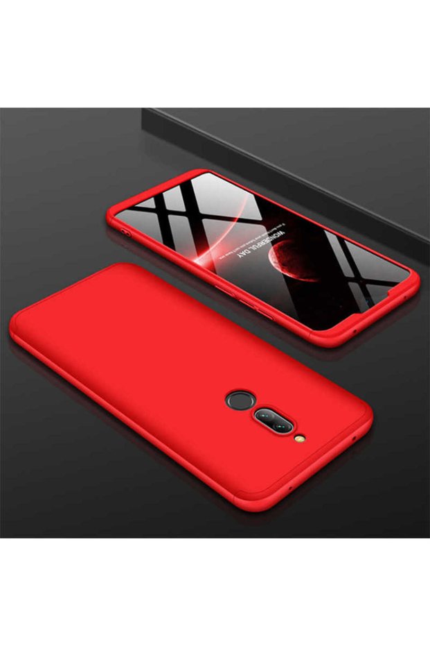 Redmi 8 Compatible Case Bottom-Top Snap-On 3 Piece Ays Cover - Red - T11029