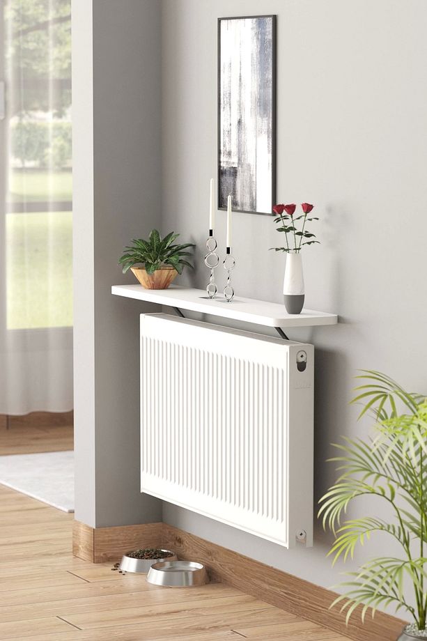 Oval Kenar 120 Cm Beyaz Petek Üstü Uçan Raf Dresuar - 3