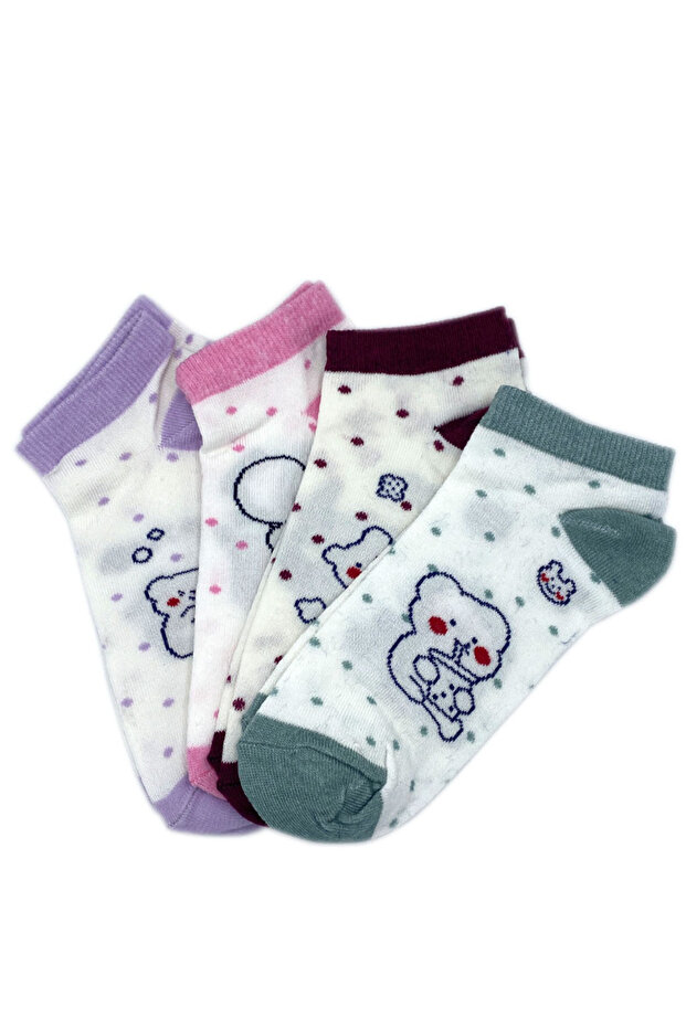 Drawer 4-Piece Soft Cotton Stripe Patterned Unisex Booties