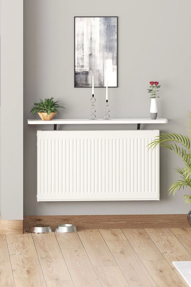 Oval Kenar 120 Cm Beyaz Petek Üstü Uçan Raf Dresuar - 2