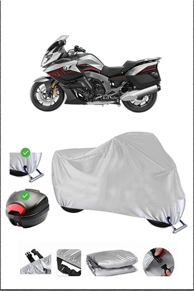 Bmw K1600Gt Rear Bag Lock Compatible Waterproof Motorcycle Tarpaulin-Gray