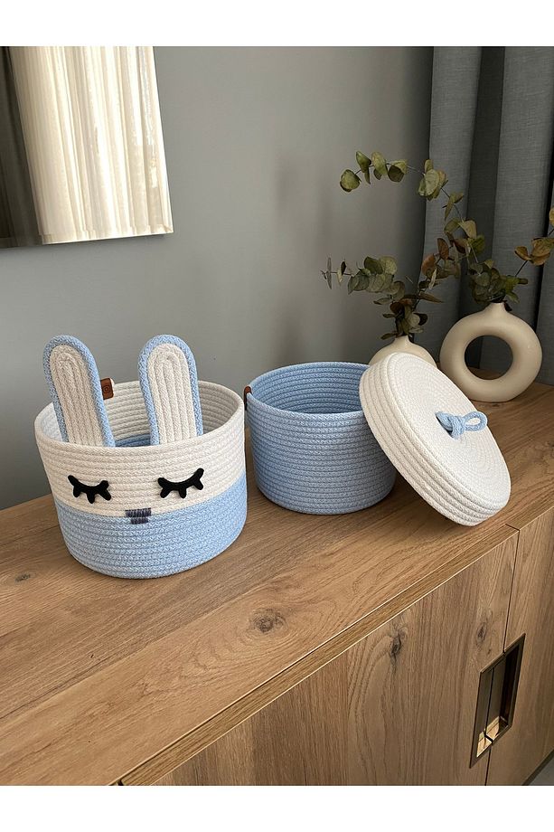 2'li Tavşan Set,jüt,saklama Kutusu,jüt Sepet - 3