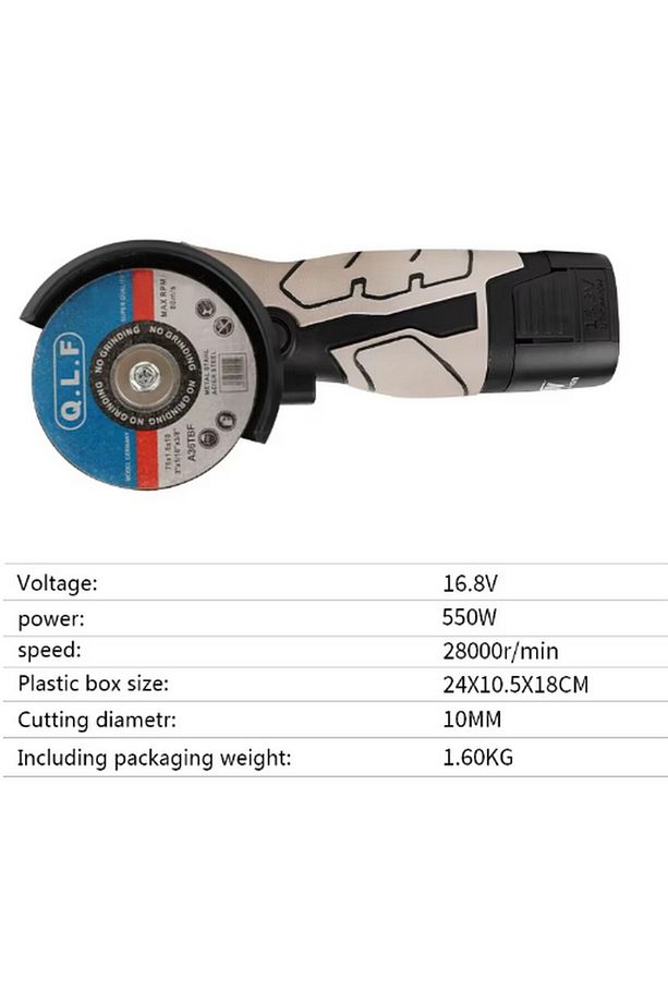 16.8 V, 2A Akülü Mini Avuç Taşlama Makinesi, Çantalı, 2 Batarya, 4 Disk, - 7