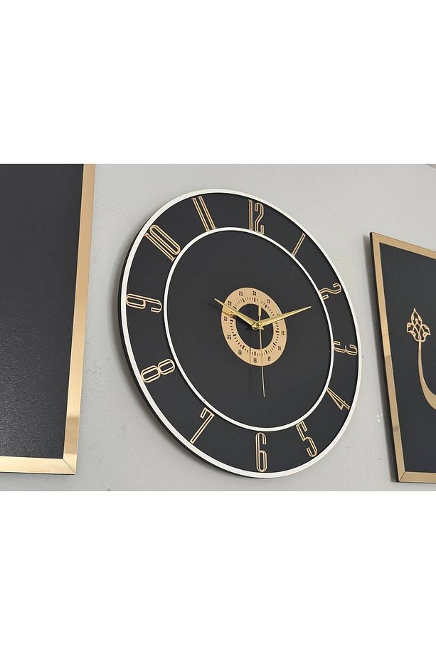 Ahşap Model 2 Li Elif-vav Tablo Ve Saat Seti  40 cm - 6