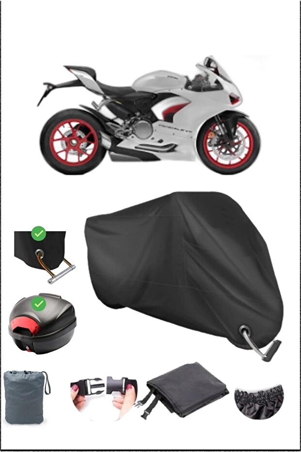 Black Ducati Panigale R Rear Tail Lock Compatible Waterproof Canvas (Motorcycle)