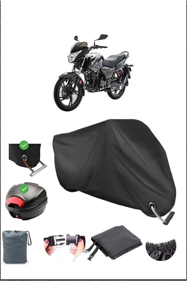 حقيبة ظهر BLACK ASIA HERO 125 متوافقة مع قفل مقاوم للماء (دراجة نارية)