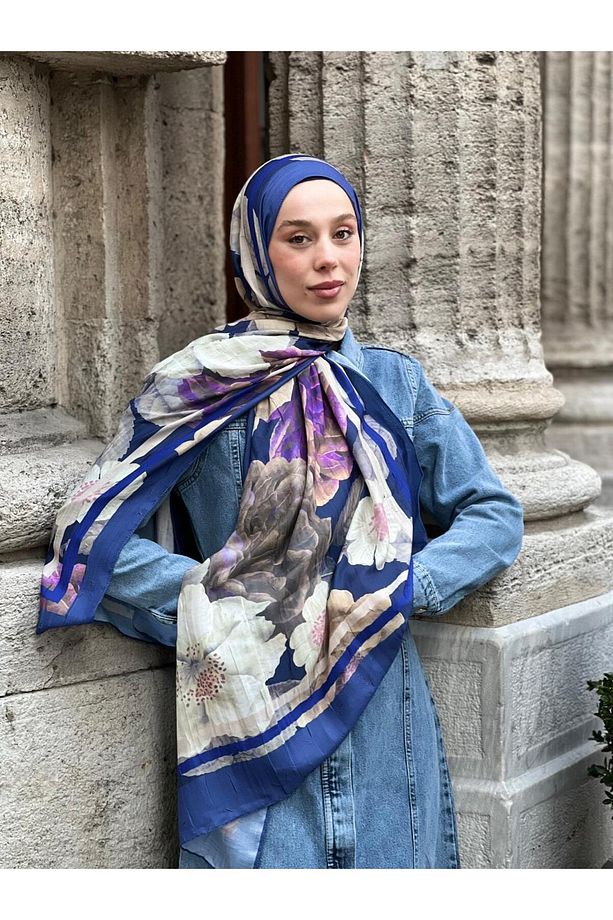 Gül Desen Bambu Şal - 3