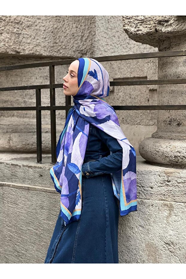 Ferret Pattern Bamboo Shawl - 1