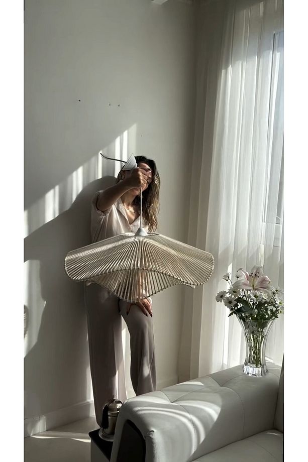 LUMİNART Rustik Tarz Bohem avize Makrome avize Salon avize Yatak Odası Avize Rattan Avize - 6