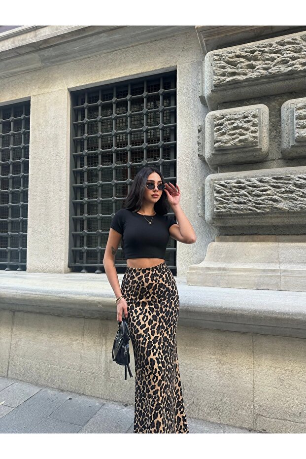 تنورة ميدي منقوشة بنقشة الفهد - 4