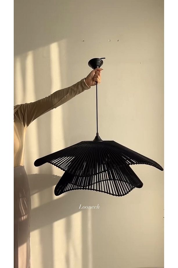 LUMİNART Rustik Tarz Bohem avize Makrome avize Salon avize Yatak Odası Avize Rattan Avize - 1