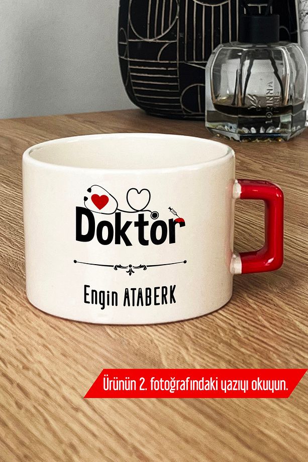 Kişiye Özel Doktor Lüks Fincan Kırmızı Tıp Bayramı Hediyesi R4X J4O - 3