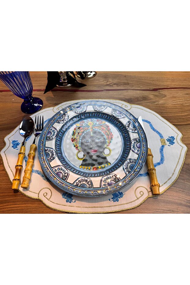 Херенд 2-компонентен американски сервиз Екру - Синьо - 4