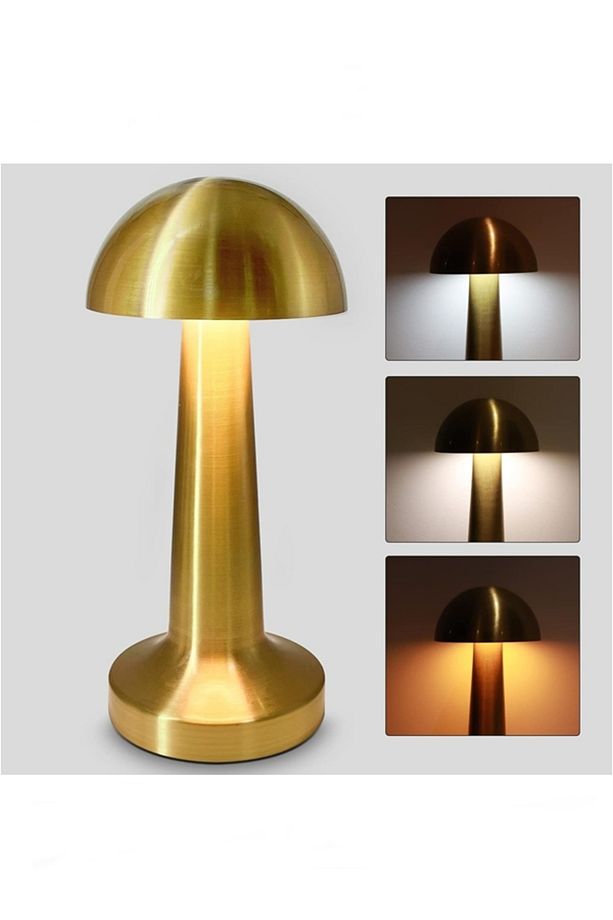 CATA Gold Renk Mantar Model Dimmerli Şarjlı Masa Lambası - 5