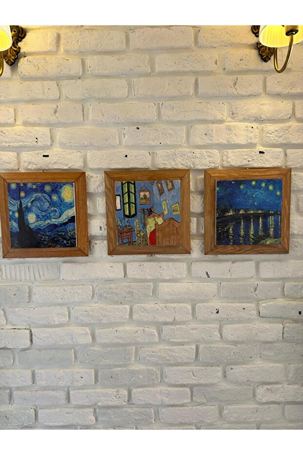 Set of 3 Stone Painting Boards with Solid (Wood) Frame 26X26 Set