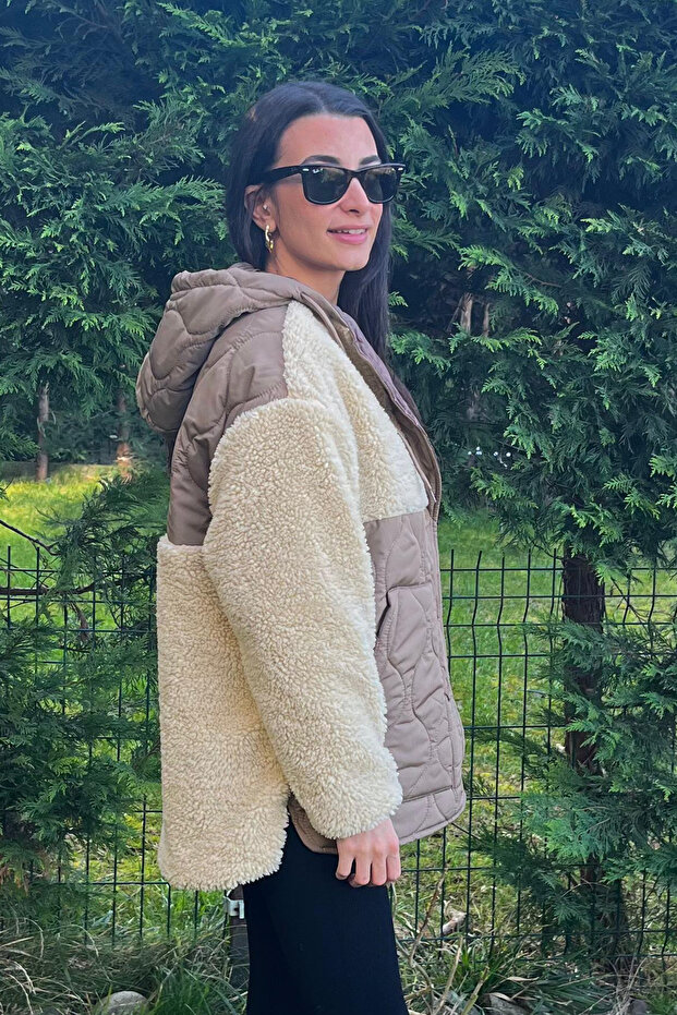 معطف مبطن بنمط قطرة من القطيفة - 2