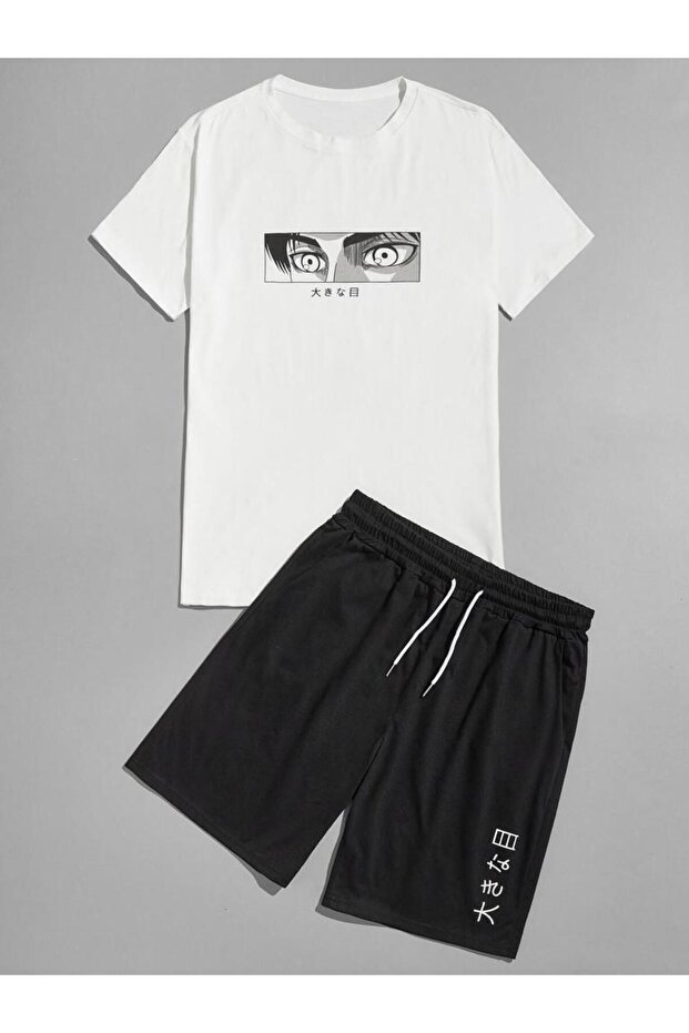 unisex Anime naruto printed T-shirt shorts set