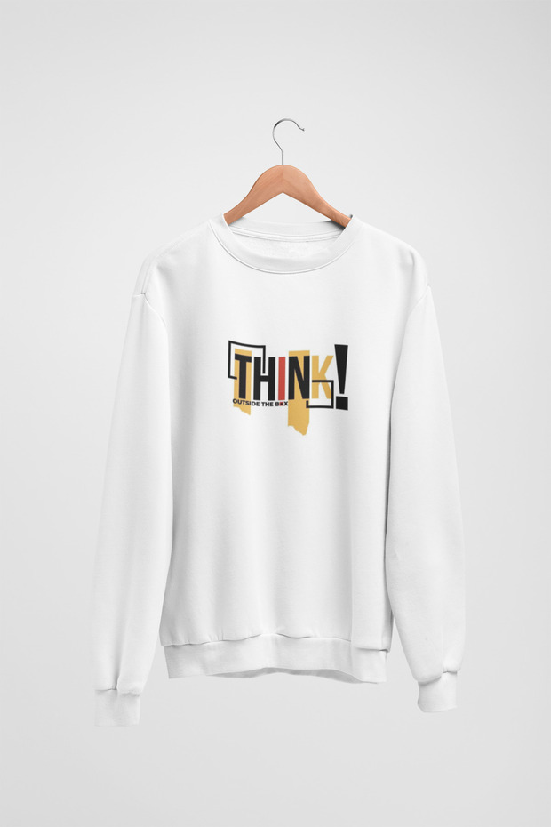 Unisex Long Sleeve 2 Thread Think Transfer Printed Crew Neck Sweatshirt