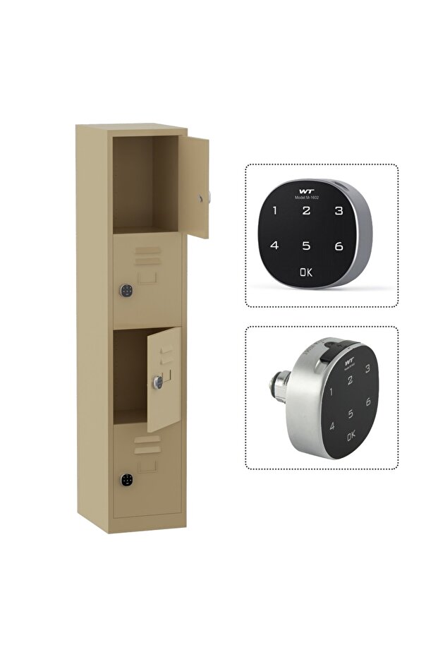 Godrej Digital 4 Door Locker with Advanced Touch Screen Lock Steel Beige