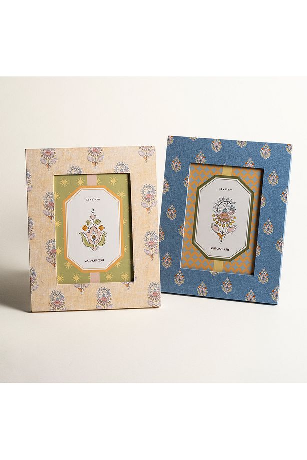 Noıda Baskılı Yapay Süet - Mdf - Cam - Kumaş: %100 Pamuk Çerçeve 18.40x23.50 Cm Açık Sarı - 5