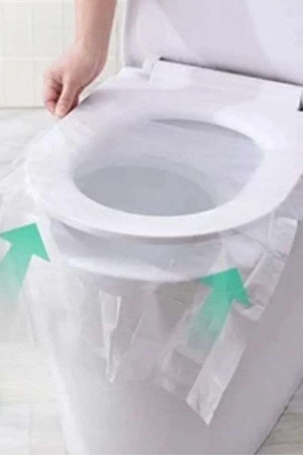 ® 50 Adet Kullan At Pratik Kullanımlı Hijyenik Klozet Kapağı Poşeti - 3