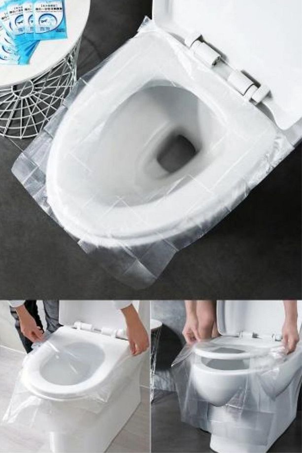 ® 50 Adet Kullan At Pratik Kullanımlı Hijyenik Klozet Kapağı Poşeti - 5