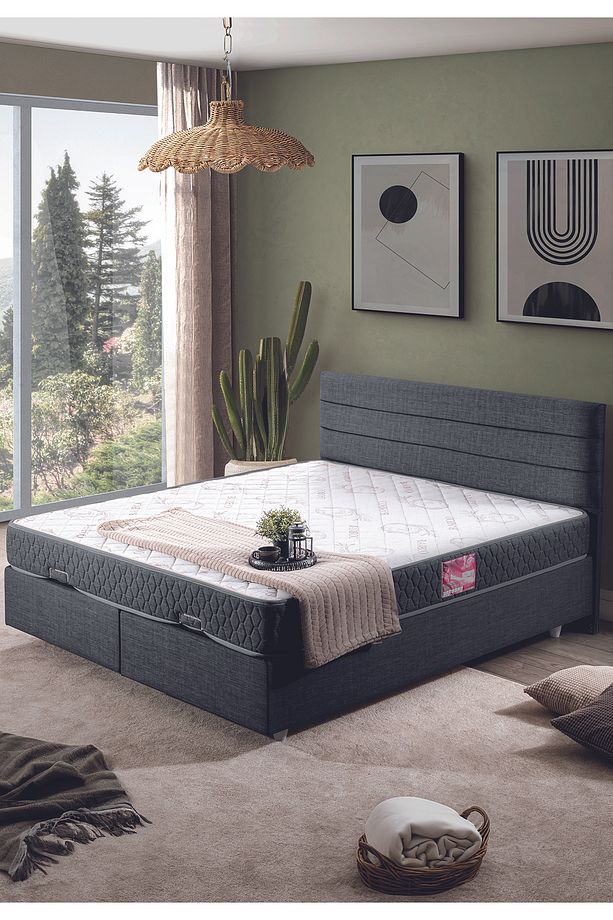Sofia Ikili Set, Çift Kişilik Baza Başlık Seti, Antrasit - 1