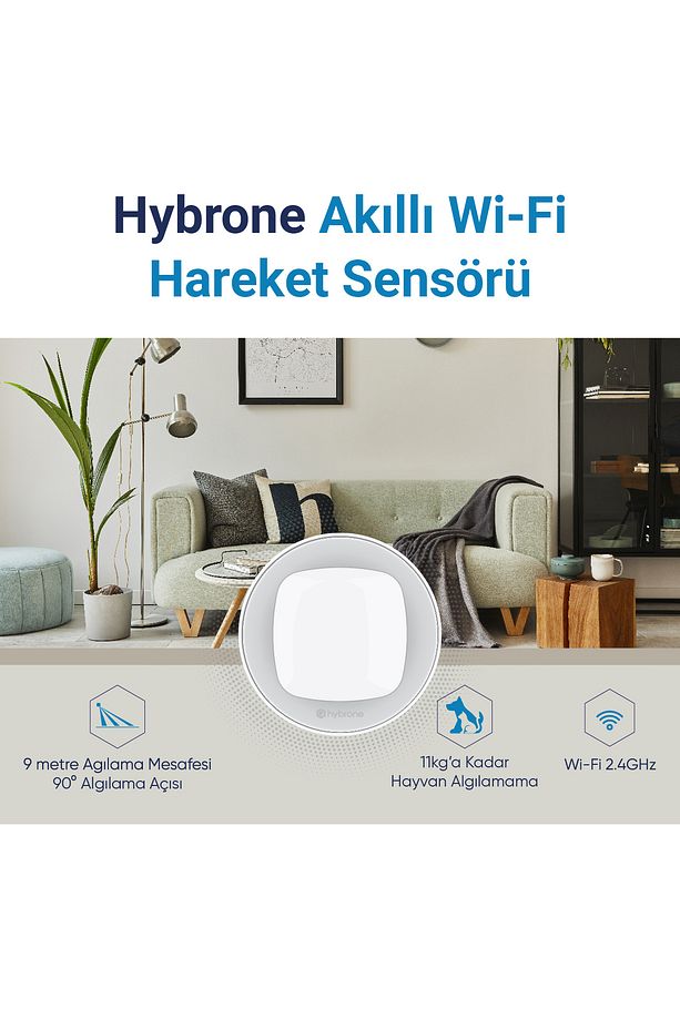 Akıllı Wi-fi Hareket Sensörü, Uzaktan Kontrol, 9 Metre Algılama Mesafesi, Hayvan Algılamama - 2