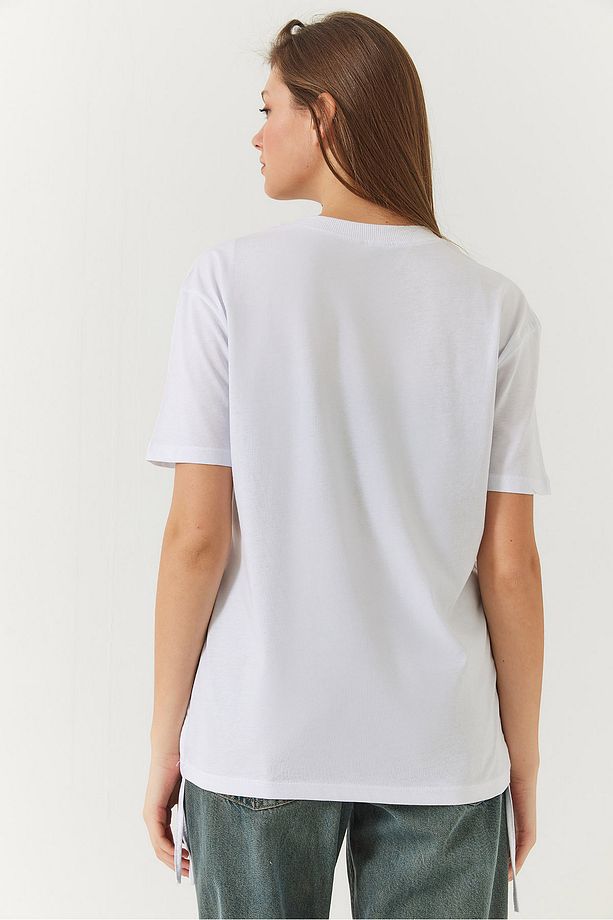 Kadın Yanları Büzgülü Basic Basic Tshirt 60602003 - 7