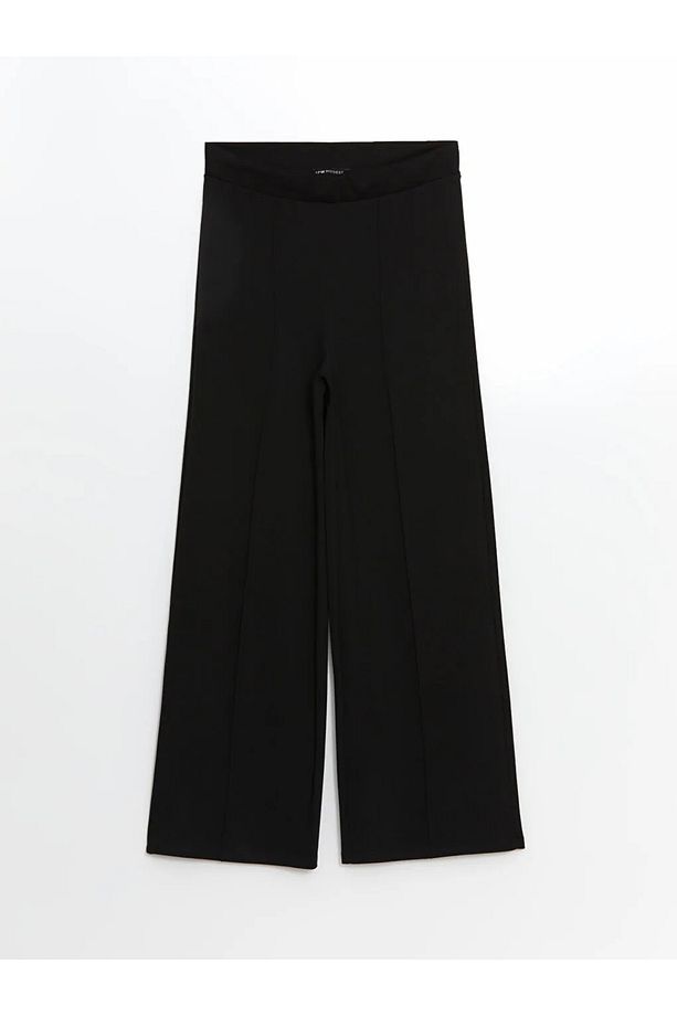 LCW Modest Siyah Beli Lastikli Geniş Paça Kadın Eşofman Altı - 1