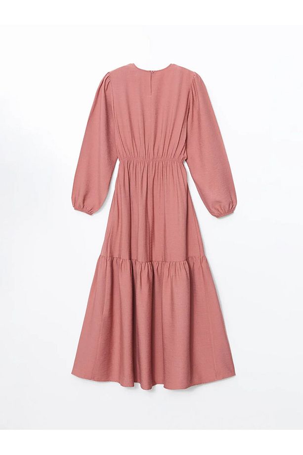 LCW Modest Pembe Bisiklet Yaka Kadın Elbise - 6