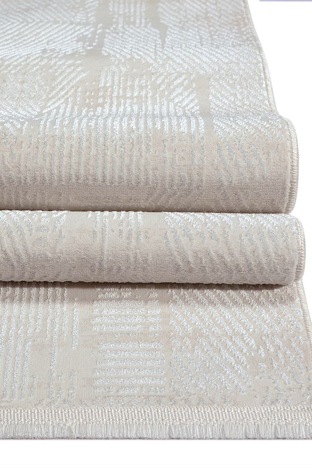 Kadifem KD003 Krem Yumuşak Dokulu Salon Mutfak Koridor Oturma Odası Yolluk Halı Makine Halısı - 4