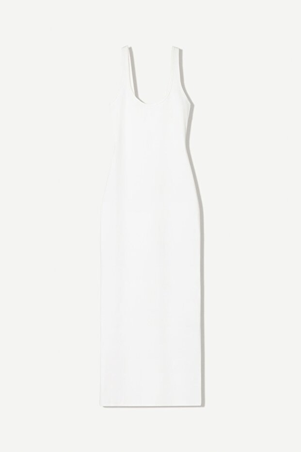 Askılı midi elbise - 4