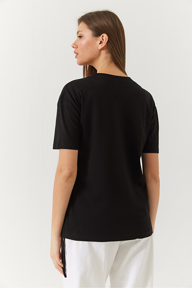 Kadın Yanları Büzgülü Basic Basic Tshirt 60602003 - 6