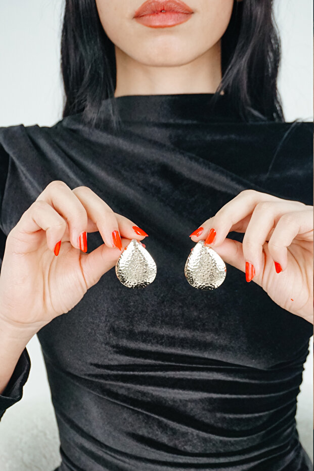 bakır dövme damla küpe gold ve rodyum kaplama 0127 - 2