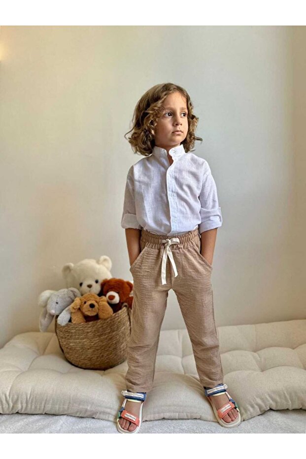 بدلة طفل رضيع من الكتان - 2