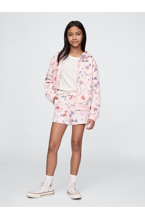 Kız Çocuk Pembe Gap Logo Fransız Havlu Kumaş Pull-On Şort - 1